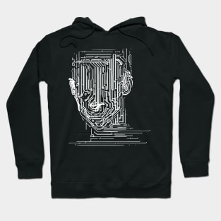 Minimalist lines | Abstract Human Portrait | Liquid techno 2 Hoodie